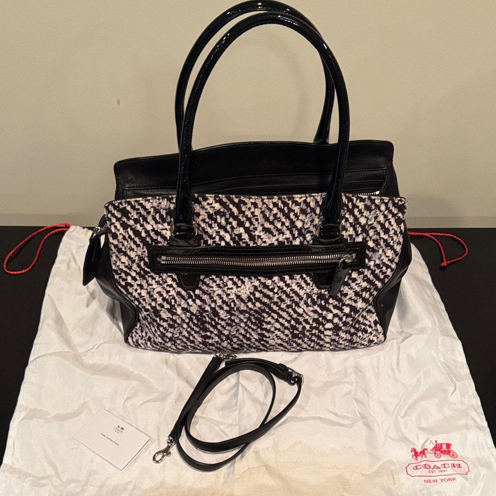 Coach Black and White Satchel